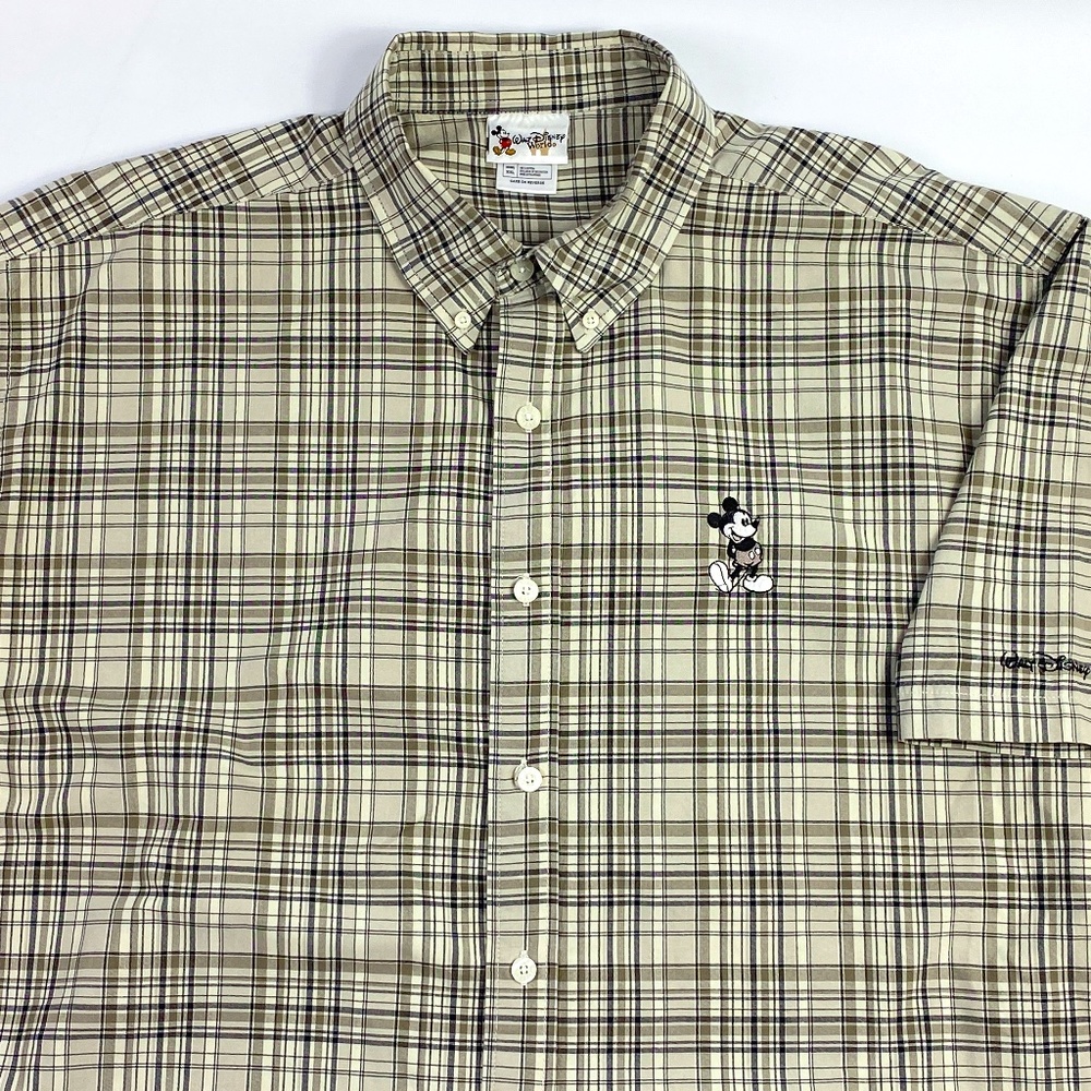 Wait Disney World Mickey Mouse Shoet Sleeve Button Up Shirt  Mens Size XXL